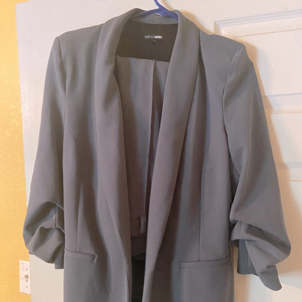 Ash blue casual suit